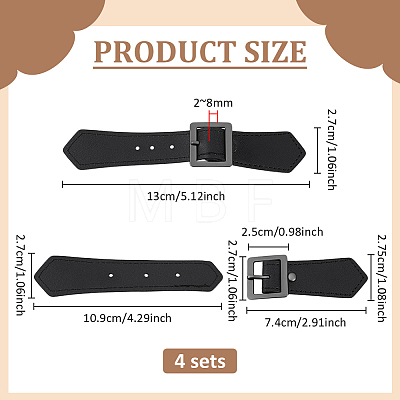 4Pcs Leather Sew on Toggle Buckles FIND-FG0005-62B-1