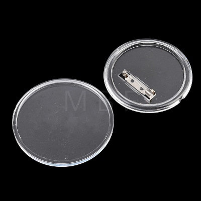 Blank Flat Round Acrylic Button Pin Badge with Iron Pins FIND-L029-01P-02-1