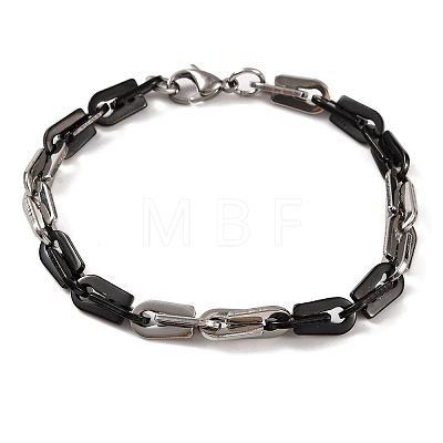 304 Stainless Steel Arch Link Chain Bracelets BJEW-B078-68EBP-1