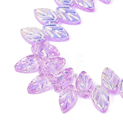Electroplate Transparent Glass Beads Strands EGLA-N056-03A-07-1