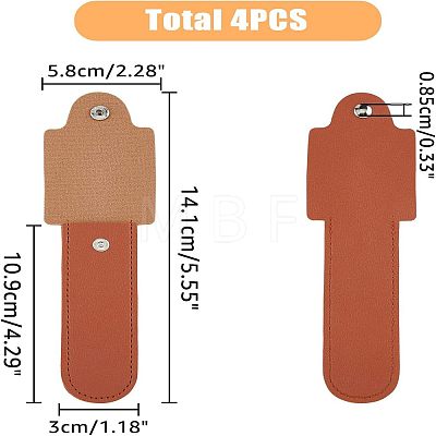 4Pcs PU Leather Razor Sheath AJEW-FH0002-72B-1