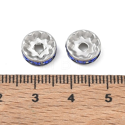304 Stainless Steel Rhinestone Spacer Beads RB-CBA18B7-01P-06-1