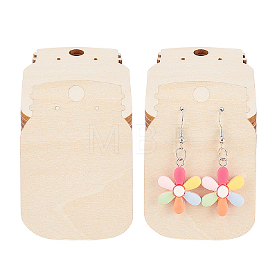 Wood Earring Display Card with Hanging Hole DIY-WH0320-20D-1