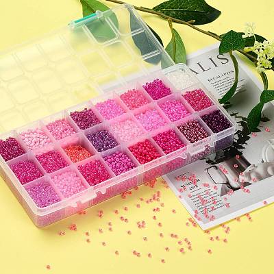 600G 24 Colors Glass Seed Beads SEED-JP0008-07-3mm-1