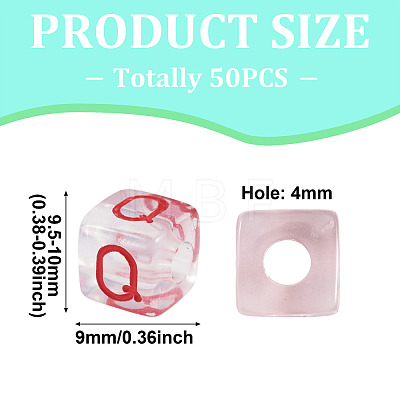 50Pcs Acrylic European Beads MACR-TADJ0001-13Q-1