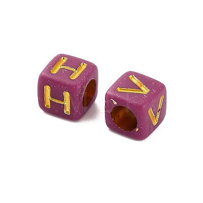 Opaque Acrylic Beads OACR-H046-01B-1