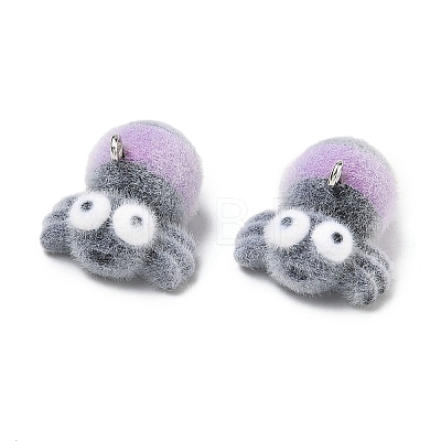 Flocking Opaque Resin Pendants RESI-F064-A11-1