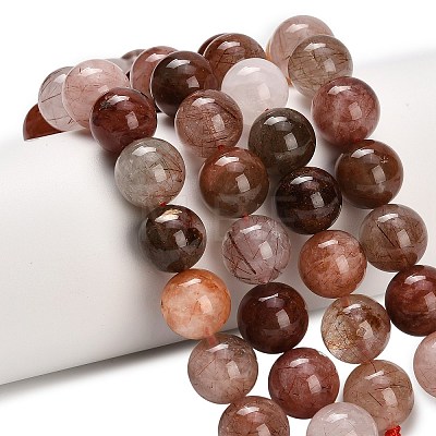 Natural Red Rutilated Quartz Beads Strands G-G300-A02-12mm-1