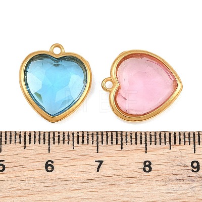 Valentine's Day 304 Stainless Steel with Glass Charms STAS-Q119-01G-A-1