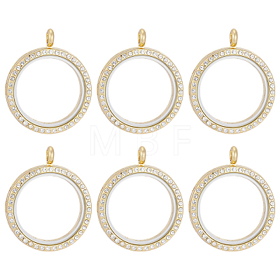 6Pcs Alloy Magnetic Locket Pendants FIND-ME0003-67G-1