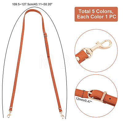   5Pcs 5 Colors Adjustable PU Leather Bag Shoulder Straps DIY-PH0013-79G-1