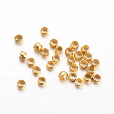 Rondelle Brass Crimp Beads X-KK-L134-27G-1
