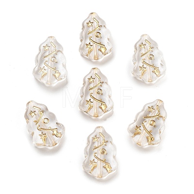 Metal Enlaced Transparent Acrylic Beads LS-X-MACR-M045-09-1