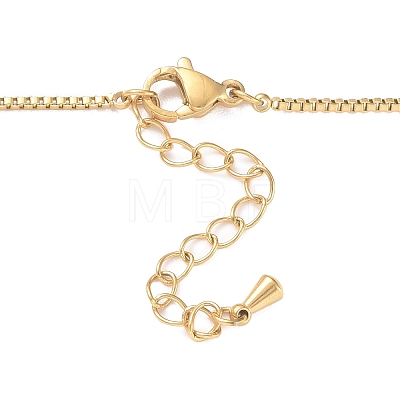 Resin Clover Link Anklet with Ion Plating(IP) 304 Stainless Steel Box Chains for Women AJEW-A046-05G-1