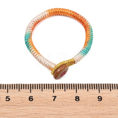 Handwoven Gradient Braided Polyester Cord Pendant Decorations HJEW-F026-01D-1