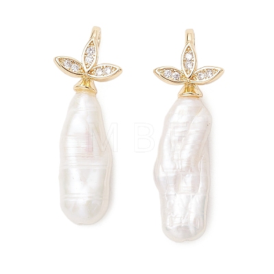 Baroque Natural Nucleated Keshi Pearl Pendants PALLOY-JF05192-1