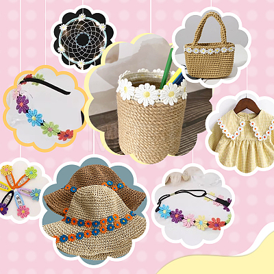7.5 Yrads 5 Colors Polyester Flower Lace Trim Ribbon OCOR-PH0005-67-1