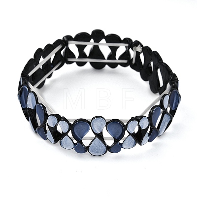 Coloful Alloy Enamel Links Stretch Bangles BJEW-B100-10-1