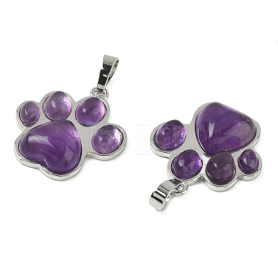 Natural Amethyst Pendants G-B194-02P-06-1