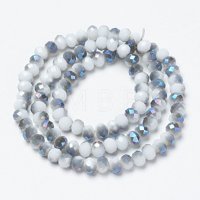 Electroplate Opaque Solid Color Glass Beads Strands X-EGLA-A034-P8mm-I10-1