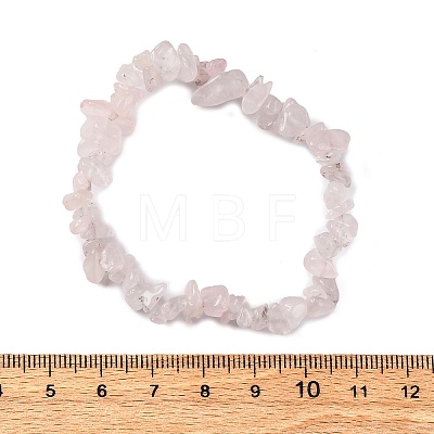 Unisex Chip Natural Rose Quartz Beaded Stretch Bracelets BJEW-S143-25-1