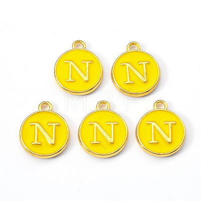 Golden Plated Alloy Enamel Charms ENAM-S118-09N-1