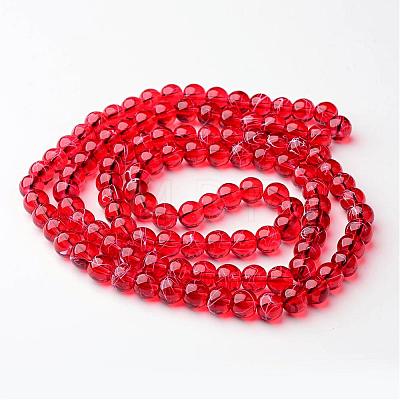 Drawbench Transparent Glass Beads Strands GLAD-Q012-8mm-15-1