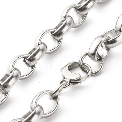 304 Stainless Steel Rolo Chain Necklace for Men Women NJEW-JN03651-1