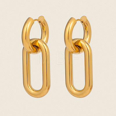 304 Stainless Steel Oval Hoop Earrings AW2454-1-1