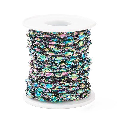 Rainbow Color 304 Stainless Steel Link Chains STAS-P219-37M-1