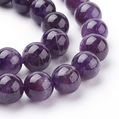 Natural Amethyst Beads Strands G-G099-10mm-1-1