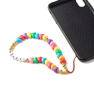 Acrylic Beads Beaded Mobile Straps HJEW-JM00580-1