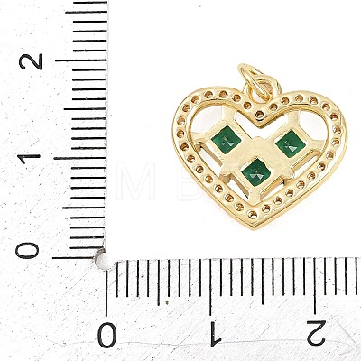 Valentine's Day Brass Micro Pave Cubic Zirconia Pendants KK-D258-10G-02-1