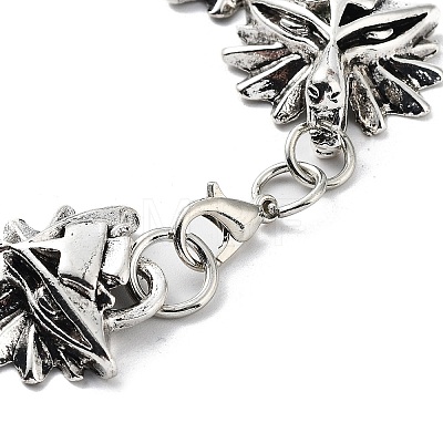 Retro Alloy Wolf Link Chain Bracelets for Women Men BJEW-L684-010AS-1
