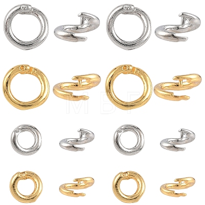 10Pcs 2 Colors Brass Open Jump Rings KK-YW0003-99A-1