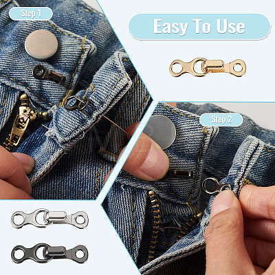 18Pcs 3 Colors Alloy Adjustable Jean Hook and Eye Hook FIND-TA0010-76-1