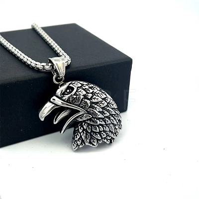 Men's Hip-Hop Eagle Pendant 304 Stainless Steel Vintage Punk Necklaces IJ6091-1