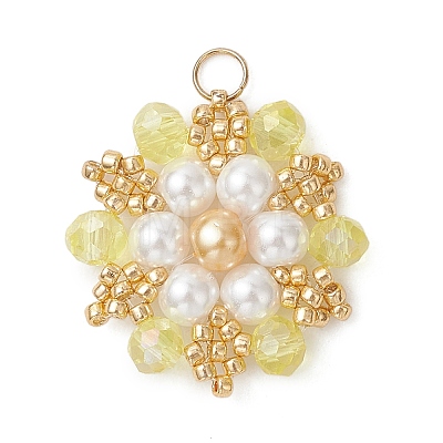 TOHO Glass Seed Beaded Pendants PALLOY-MZ01276-04-1