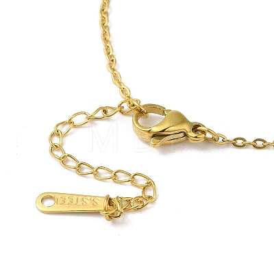 Brass Glass Pendants Necklaces NJEW-K269-09G-1