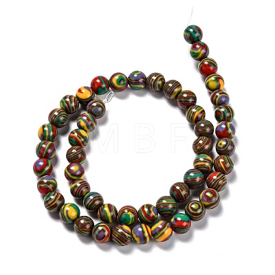 Synthetic Malachite Beads Strands G-I199-32-8mm-M-1