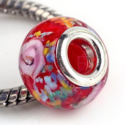 Rondelle Lampwork Large Hole European Beads LPDL-R003-02D-1