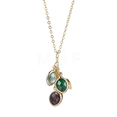 Stainless Steel and Glass Pendant Necklaces NJEW-JN04701-02-1