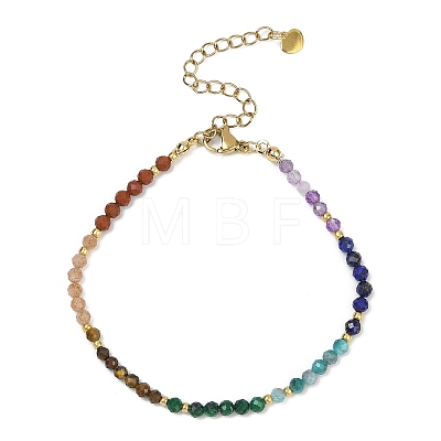 Chakra Natural Mixed Gemstone Chips Beaded Bracelets for Women BJEW-JB11631-01-1