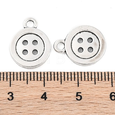 4-Hole Button Tibetan Style Zinc Alloy Charms LS-X-TIBEP-R334-167AS-RS-1