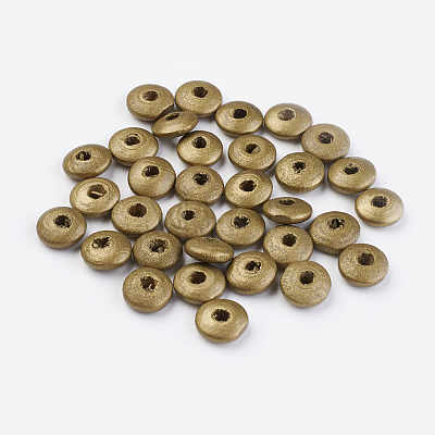 Spray Painted Natural Wood Beads WOOD-Q030-80G-1