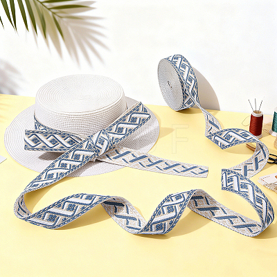 Vintage Jacquard Polyester Ribbon OCOR-WH0109-334B-1