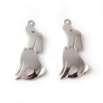 Brass Puppy Pendants KK-F772-04P-1