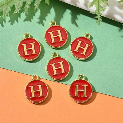 Golden Plated Alloy Enamel Charms X-ENAM-S118-03H-1