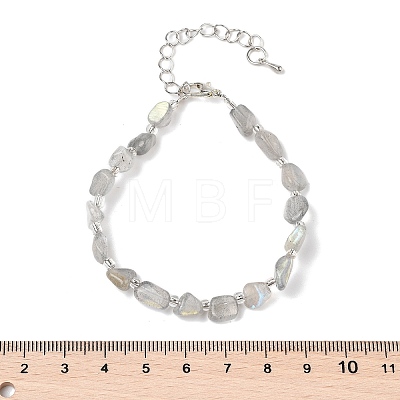 Natural Labradorite Chips Bracelets for Women BJEW-H623-01S-06-1