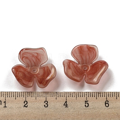 Two-tone Opaque Acrylic Bead Caps OACR-G034-03C-1